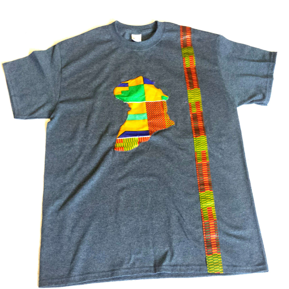 African Print Kente Handmade Design Tshirt-Large